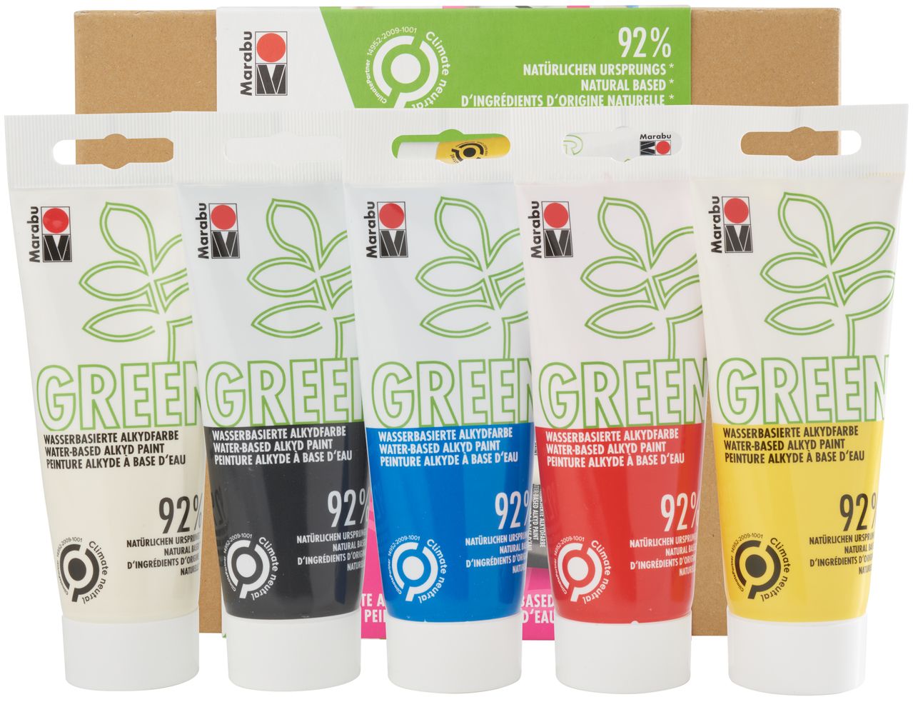 Marabu Green Water-Based Alkyd-Paint Set BASIC (This item is in stock. If you’d like to order, please contact us on WhatsApp. Orders are placed there, and payment must be made in advance)