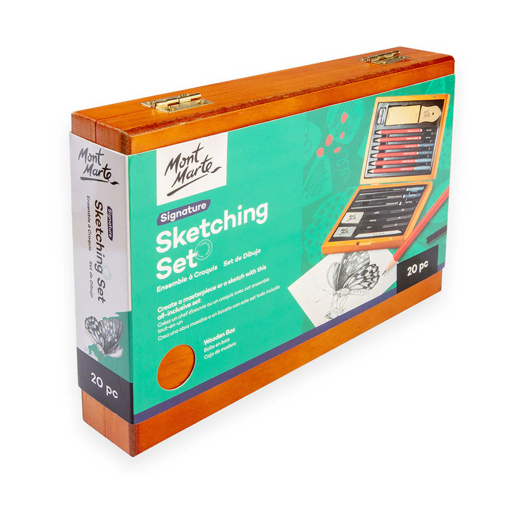 Mont Marte Sketching Set in Wooden Box Signature 20pc