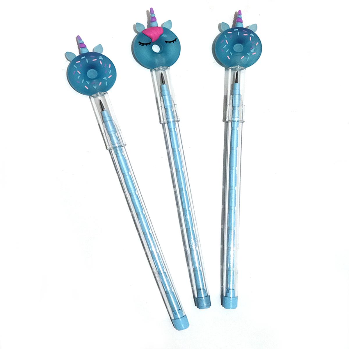 Unicorn Non Sharpening Donut Head Dice Pencils for kids