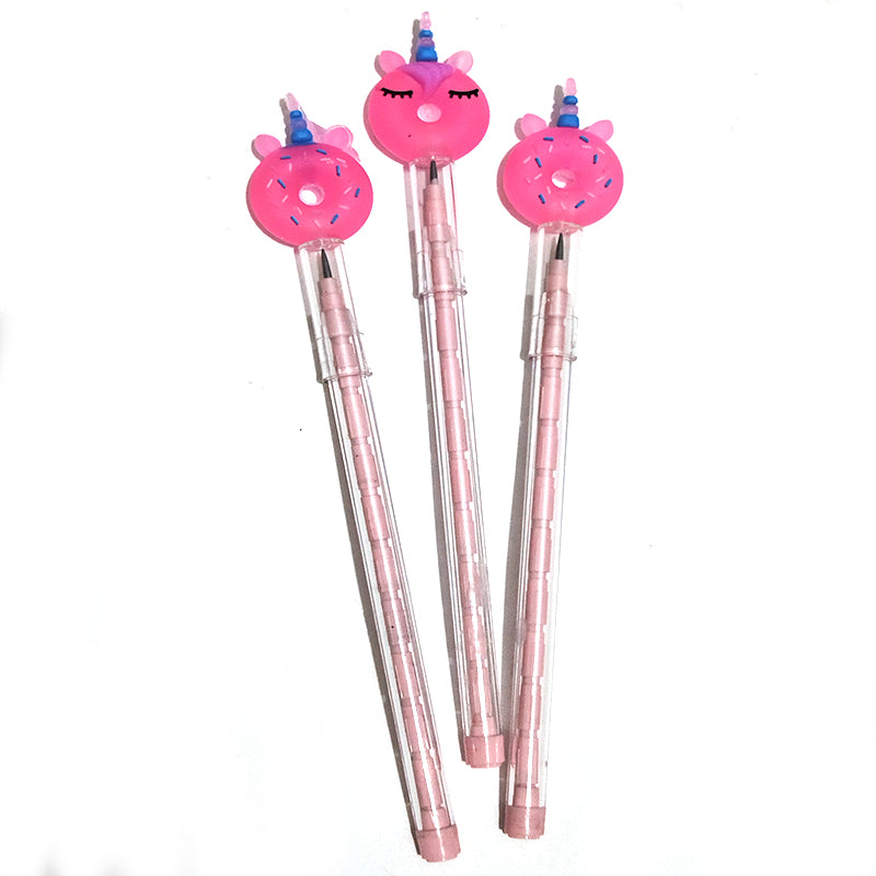 Unicorn Non Sharpening Donut Head Dice Pencils for kids