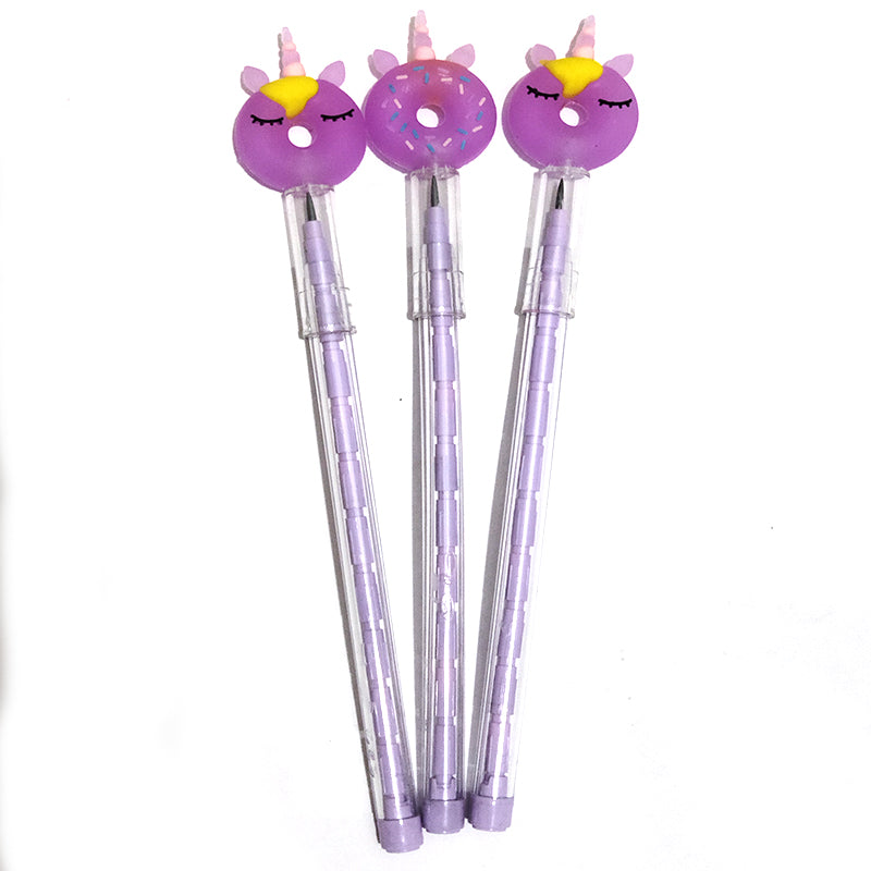 Unicorn Non Sharpening Donut Head Dice Pencils for kids