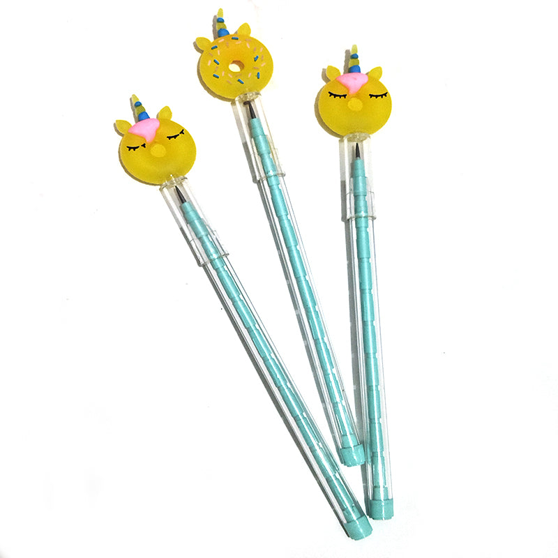 Unicorn Non Sharpening Donut Head Dice Pencils for kids