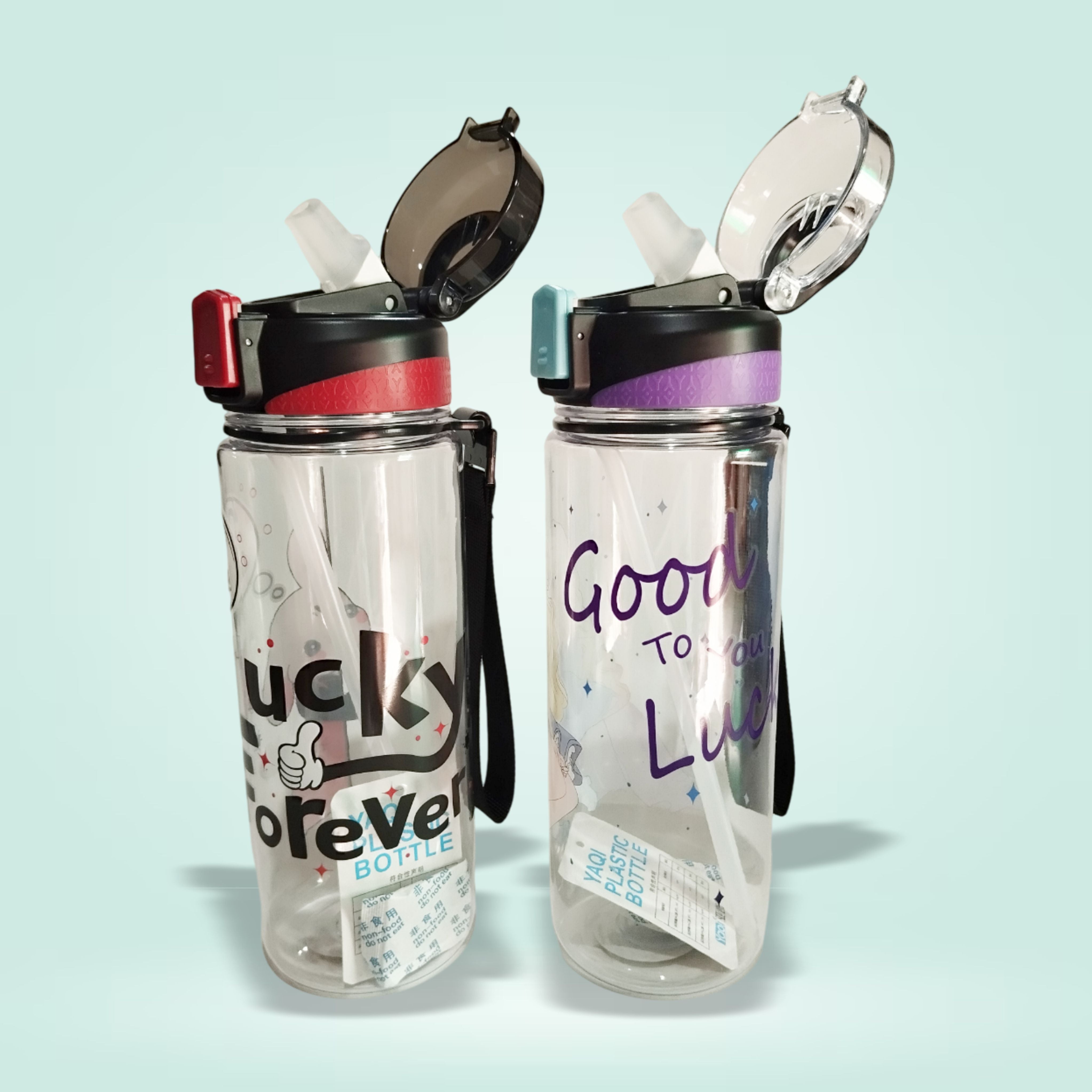 Plastic Kettle with Cartoon Design Sports Water Bottle 800ml