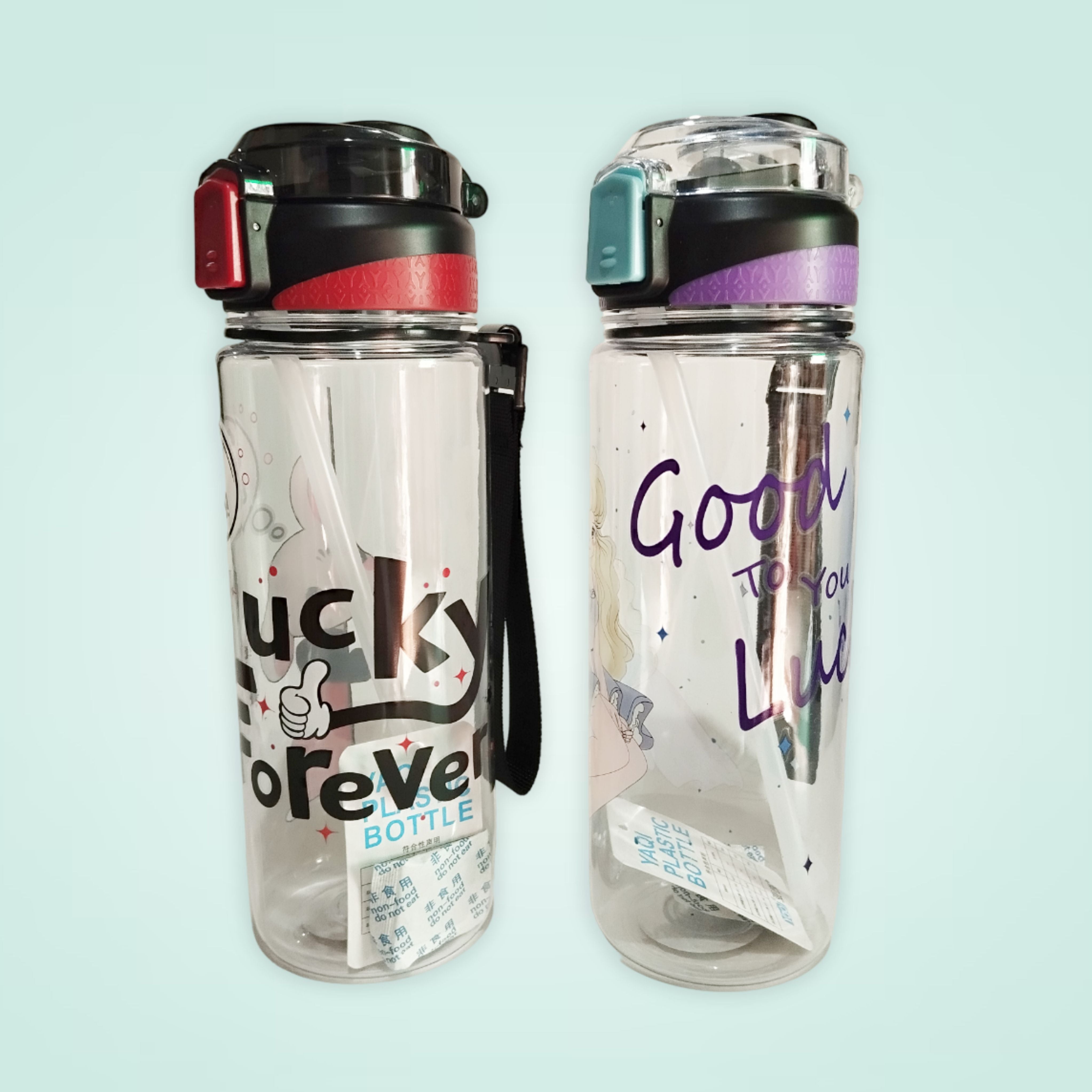 Plastic Kettle with Cartoon Design Sports Water Bottle 800ml