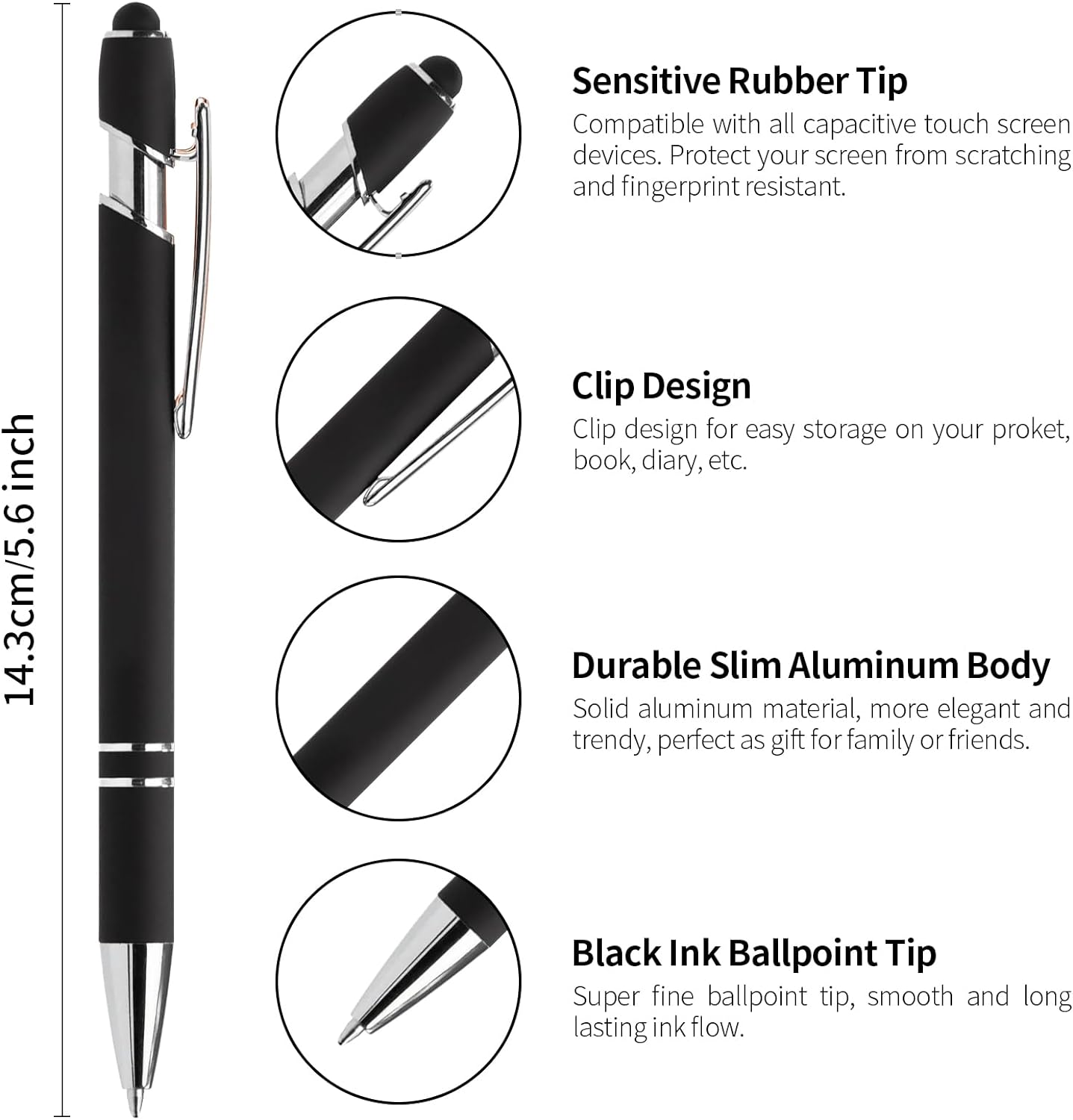 Premium Quality Stylus Tip Metal Ballpoint (Blue) 1pc