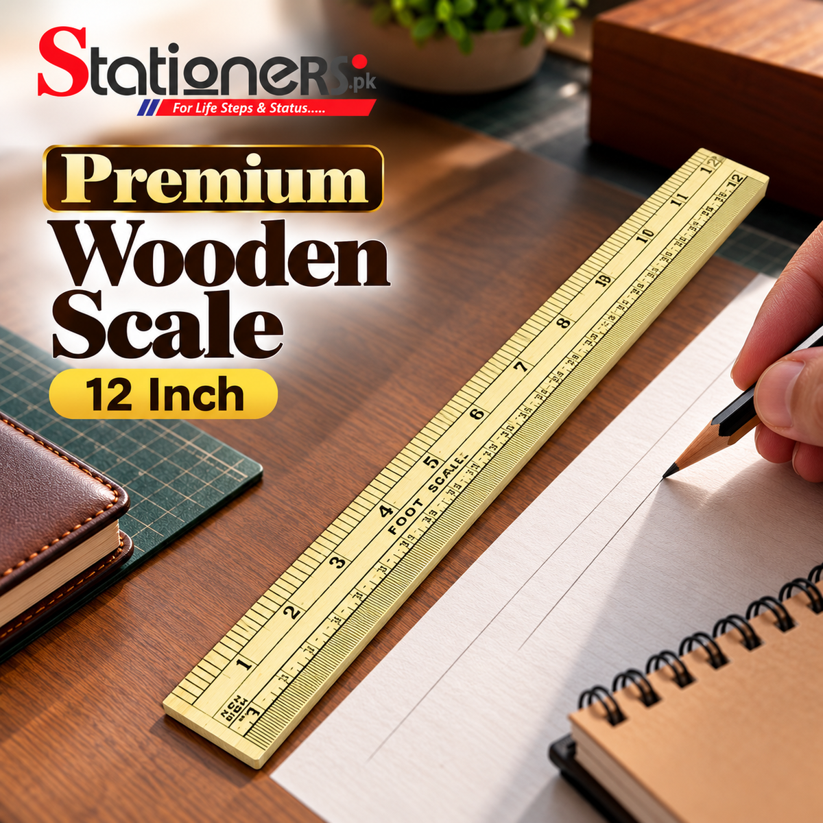 Premium Wooden Scale – 12 Inch, 24 Inch & 39 Inch Foot Scale