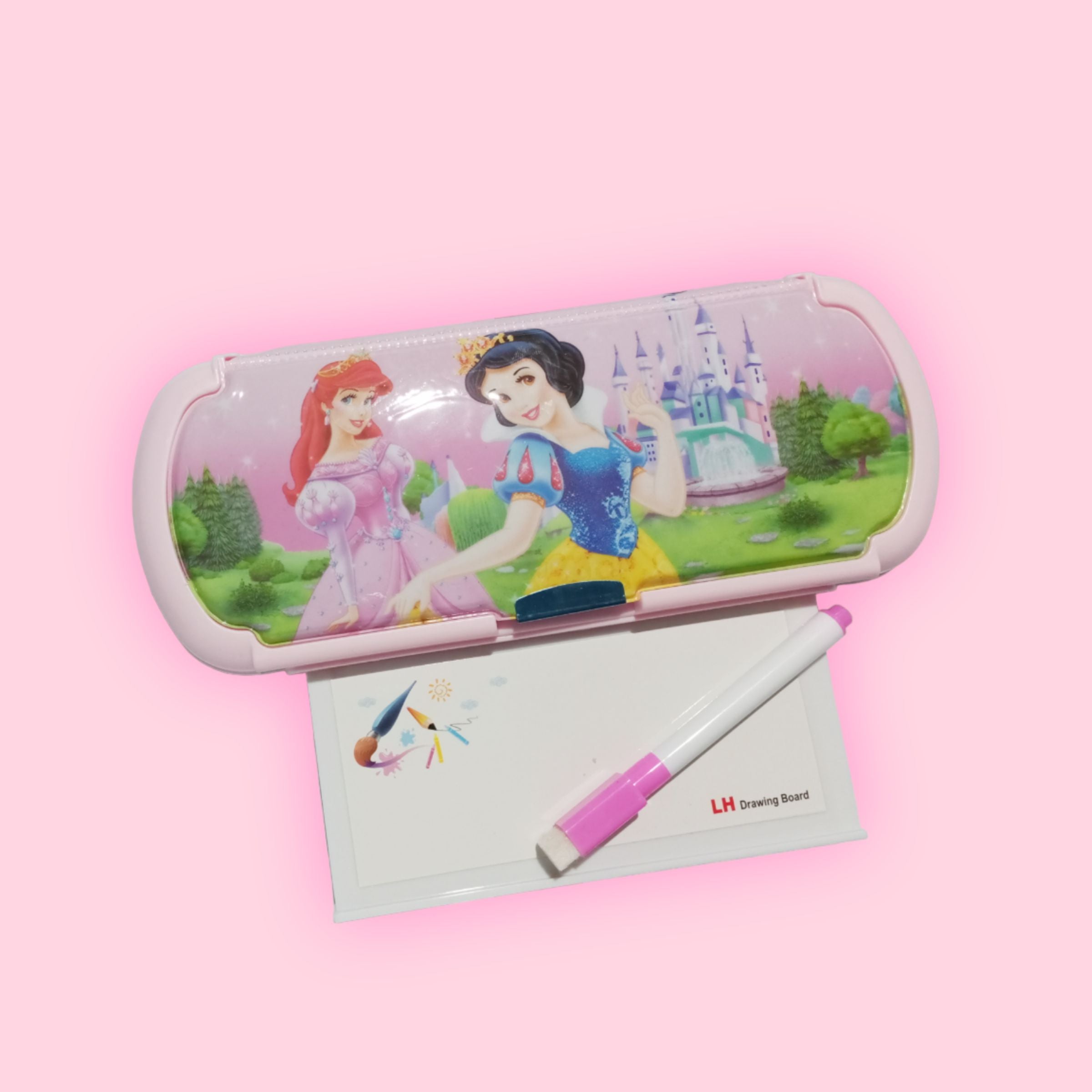 Princess Character  Pencil Box With Mini Drawing Board