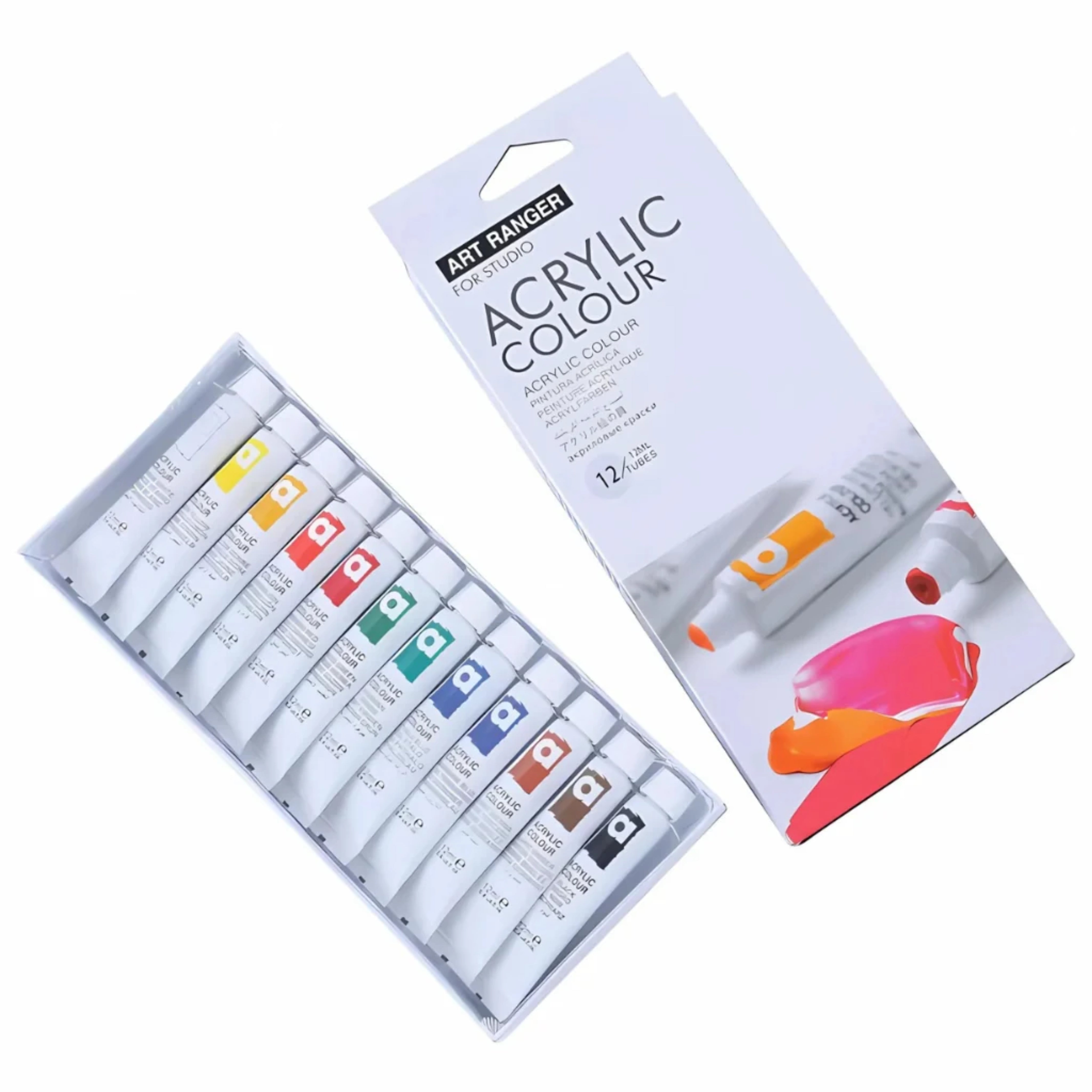 Acrylic Colour (12Pcs) Set - 15ml - Art Rangers