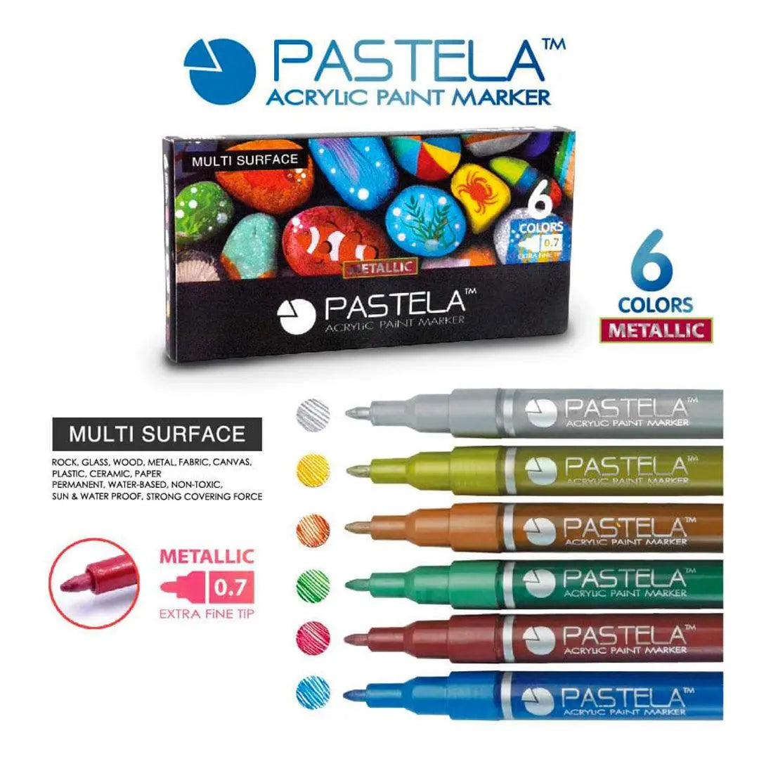 ST Pastela Metallic Acrylic Paint Marker Set Of 6 0.7mm