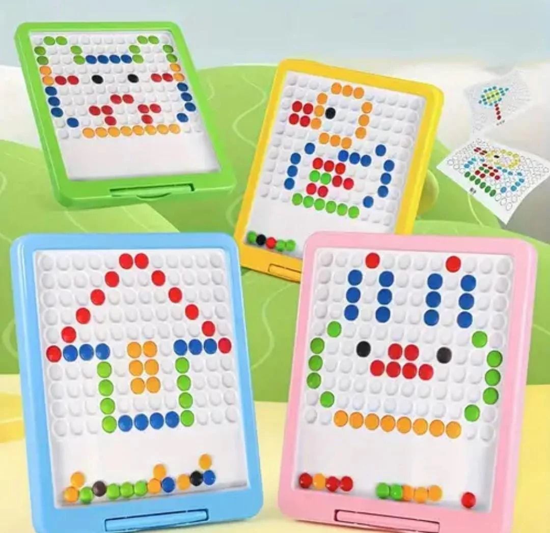 Educational puzzle toy-doodle board with magnetic beads