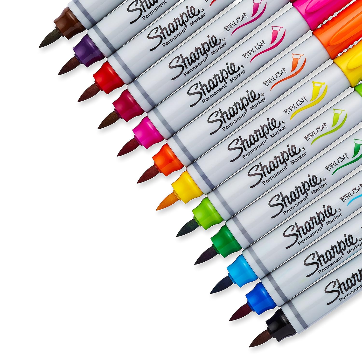Sharpie Brush Tip Permanent Markers Pack of 12 (1810704)