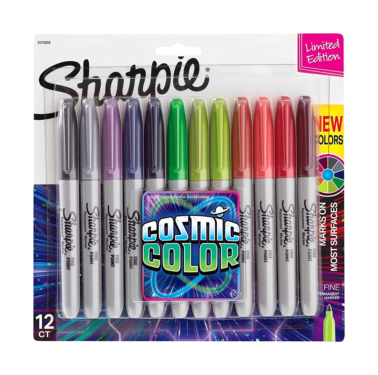 Sharpie Cosmic Color Fine Point Permanent Markers Pack of 12 (2010958)
