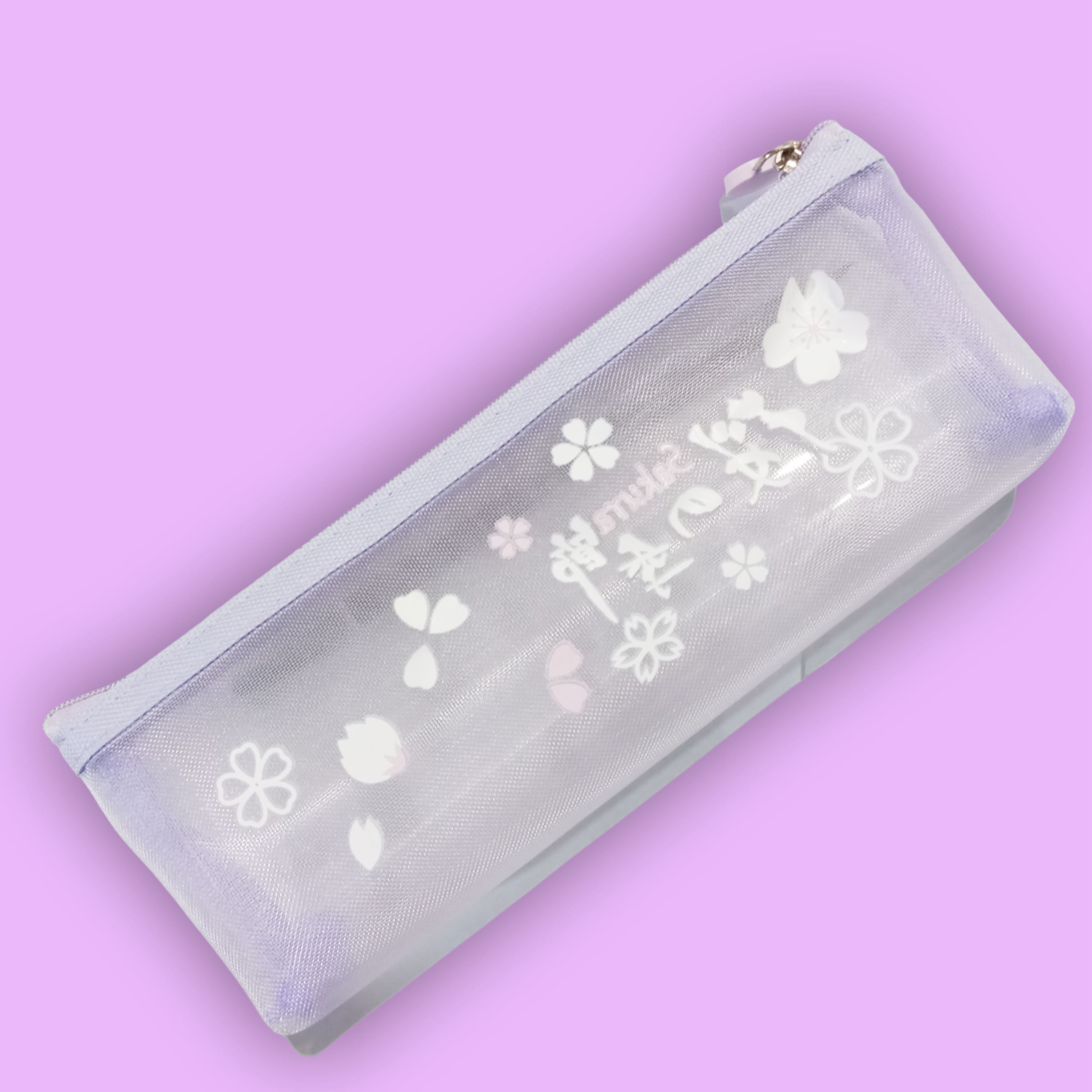 Sweet Frosted Sakura Transparent Pencil Pouch