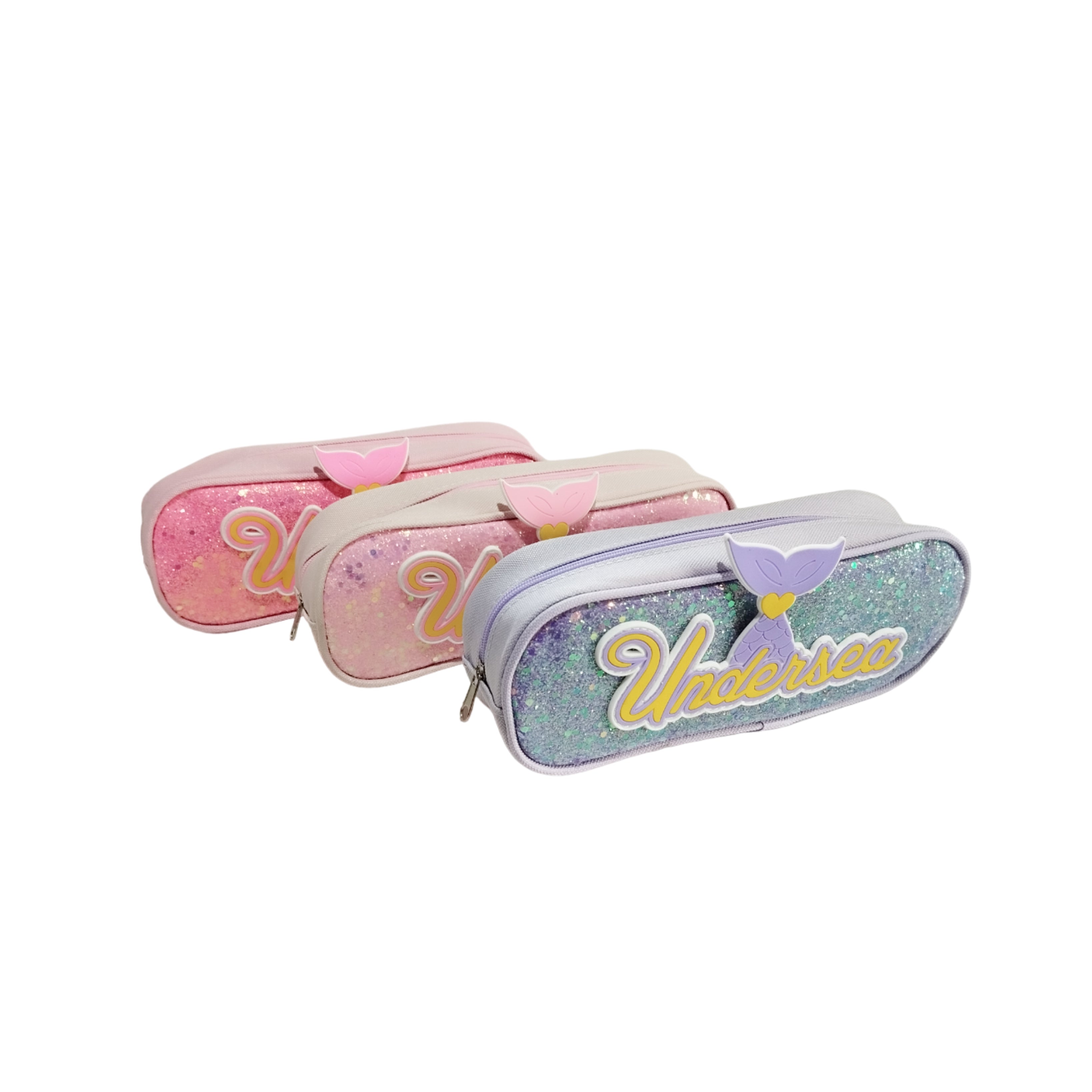 Undersea Mermaid Glitter Pencil Pouch for Girls