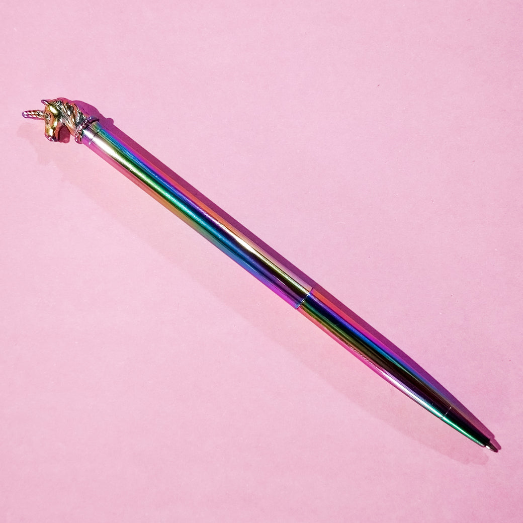 Unicorn Rainbow Metallic Metal Ballpoint Pen