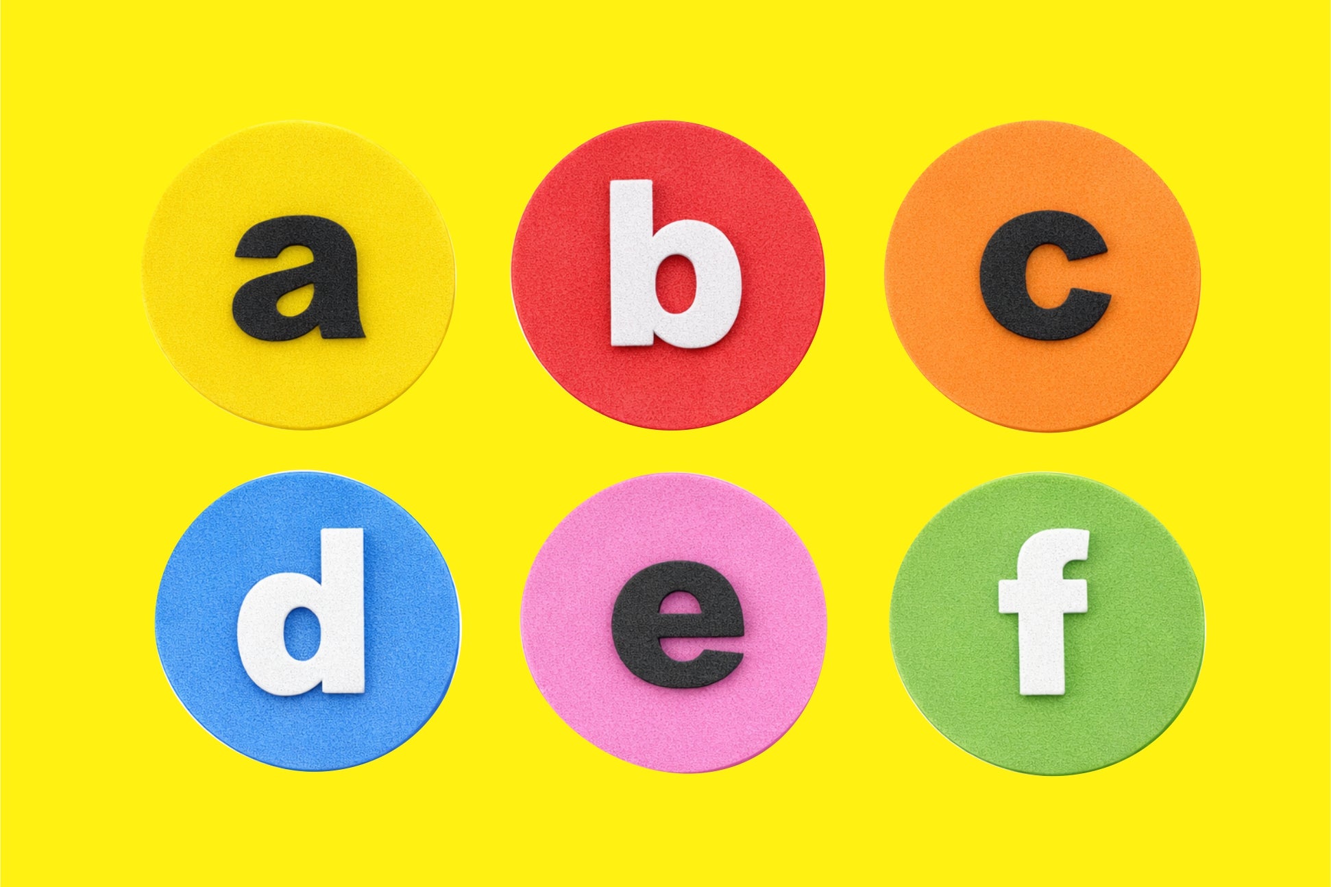 Foaming Alphabets circle shape