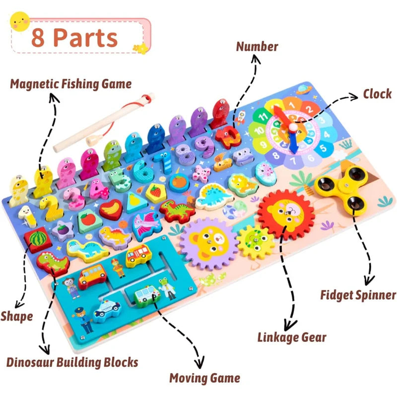 Wooden Toy 8 in 1 Matching Board