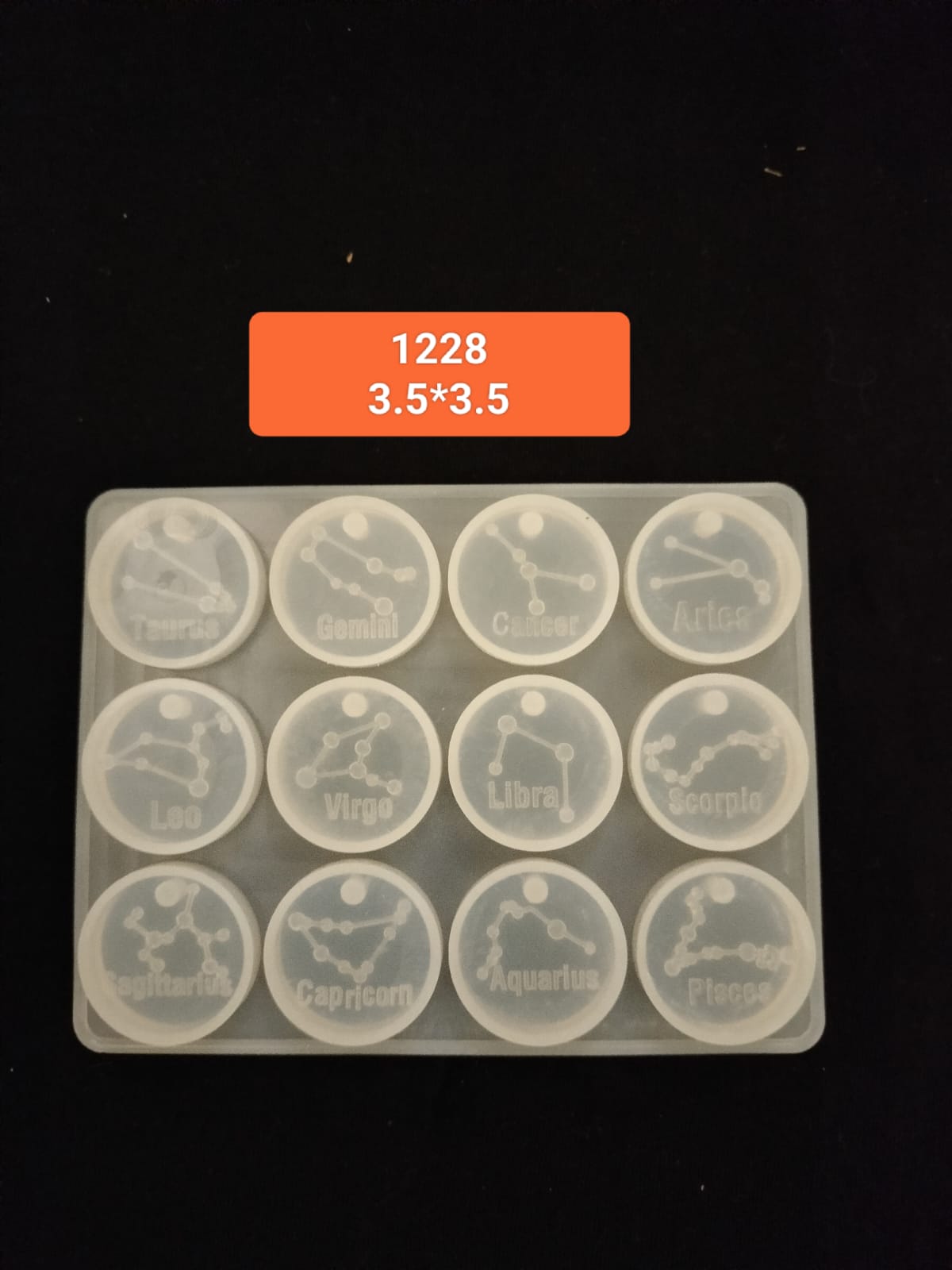 12 Constellations Discs Pendant Epoxy Resin Silicone Mold 3.5*3.5