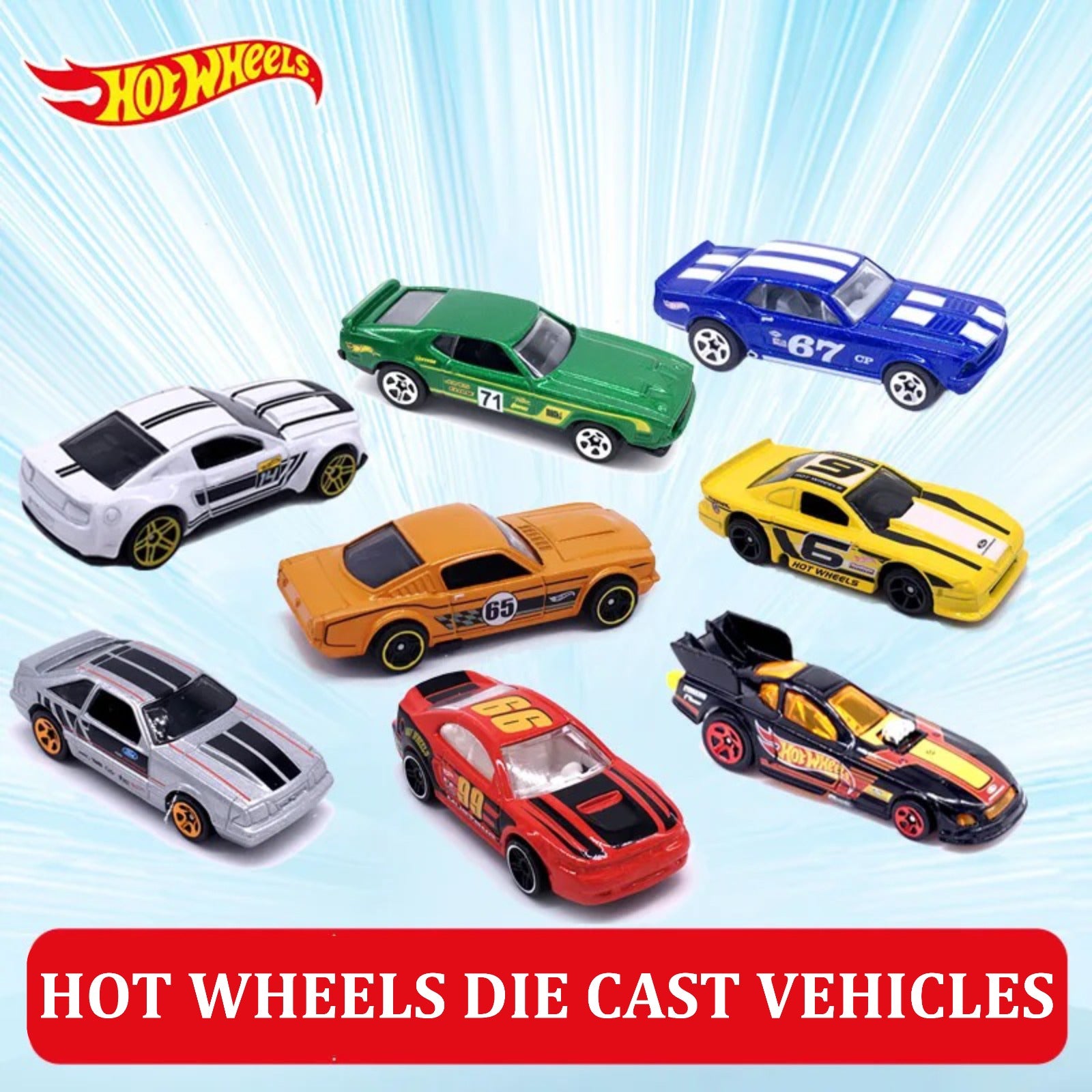 Hot Wheels Toy Cars Set Of 8 Vehicles 324-40