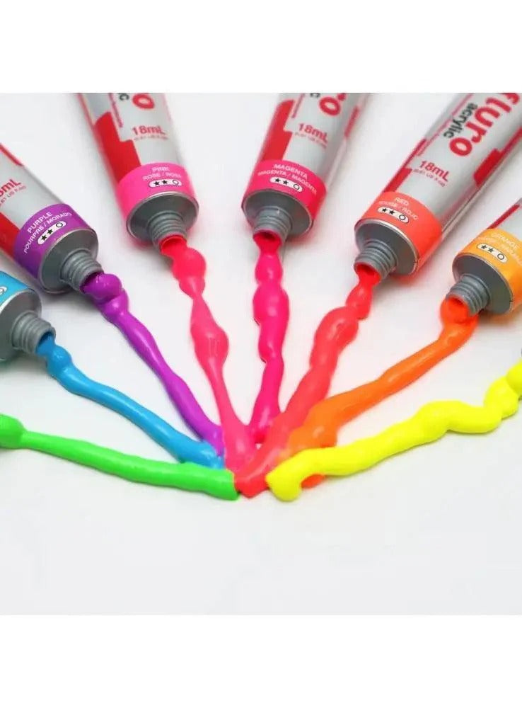 MONT MARTE Fluorescent Paint Set Of 8x18ml