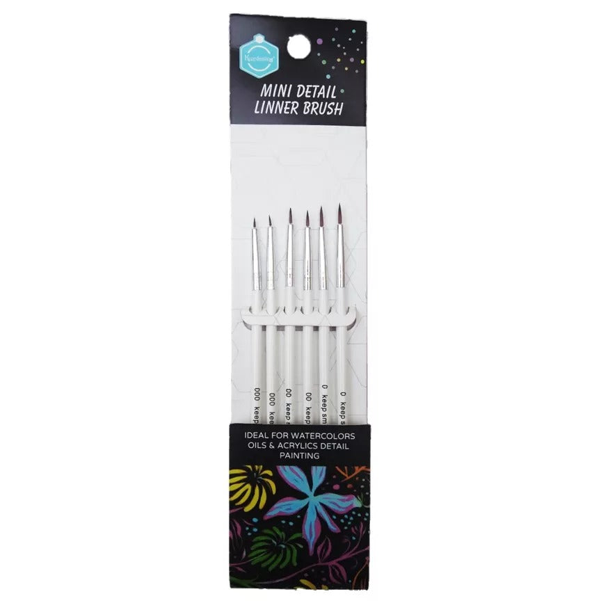 Keep Smiling Mini Detail Liner Brushes Pack of 6