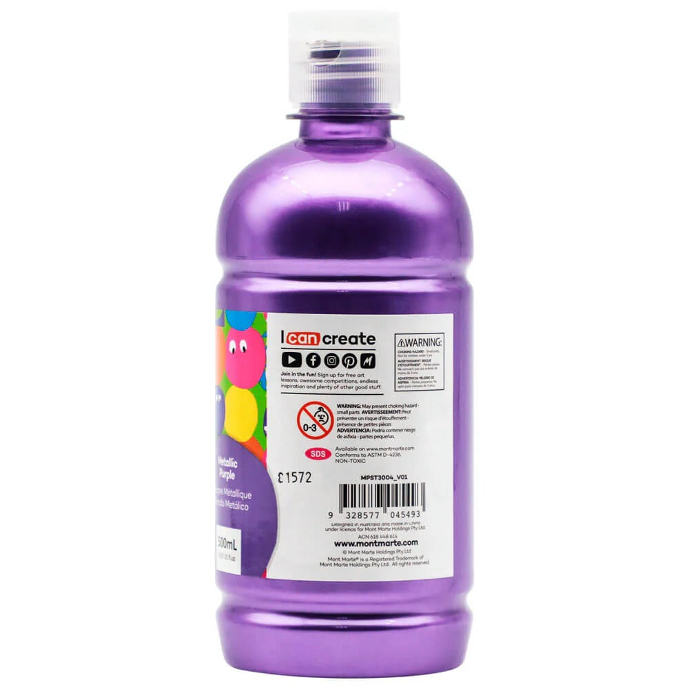 Mont Marte Poster Paint 500ml Metallic Purple