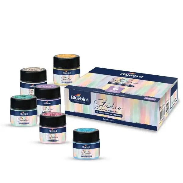 Bluebird Studio Acrylic Colours – 25 ml – Set of 6