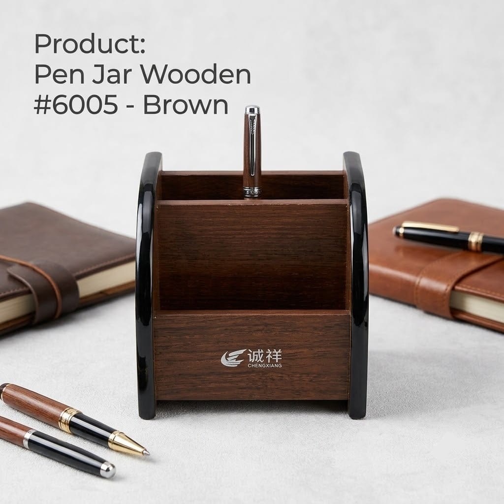 Premium Executive Wooden Desk Organizer & Pen Holder Collection