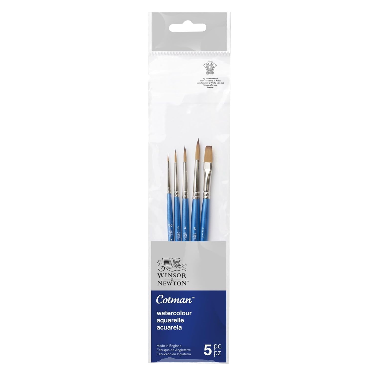 Winsor & Newton Cotman Watercolour Synthetic Hair Brush Pack of 5