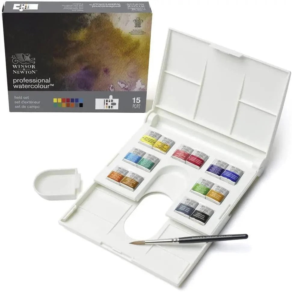 Winsor & Newton Professional Water Color Compact Set, 14 Half Pans