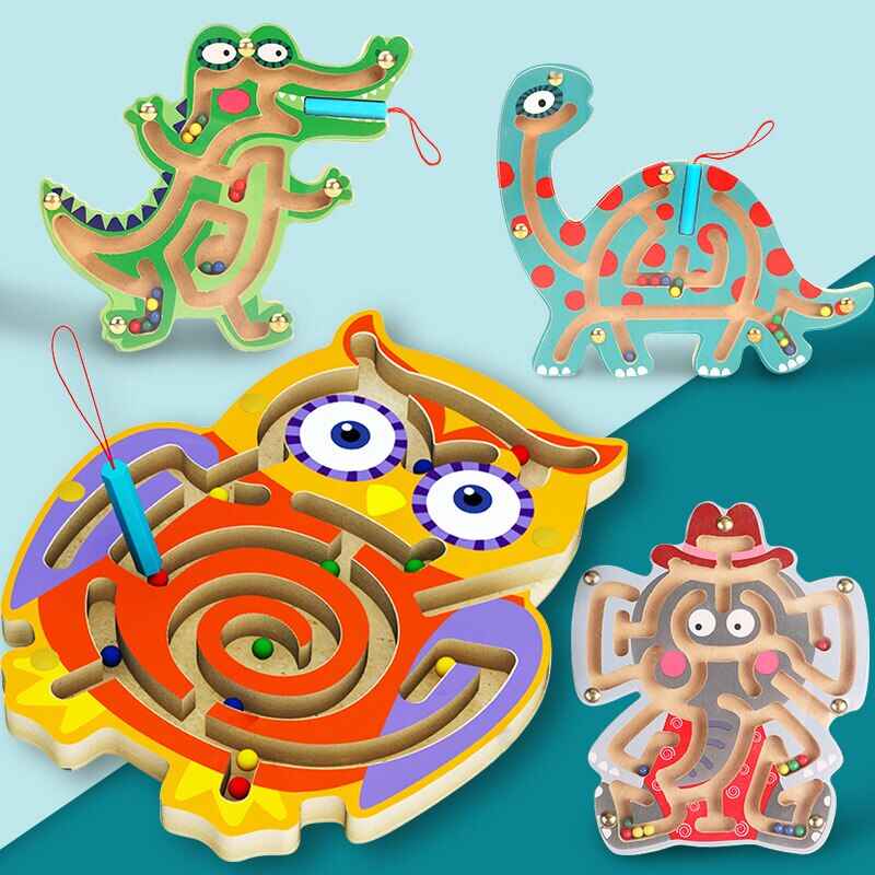 Wooden Animal Maze Game Educational Kids Toy