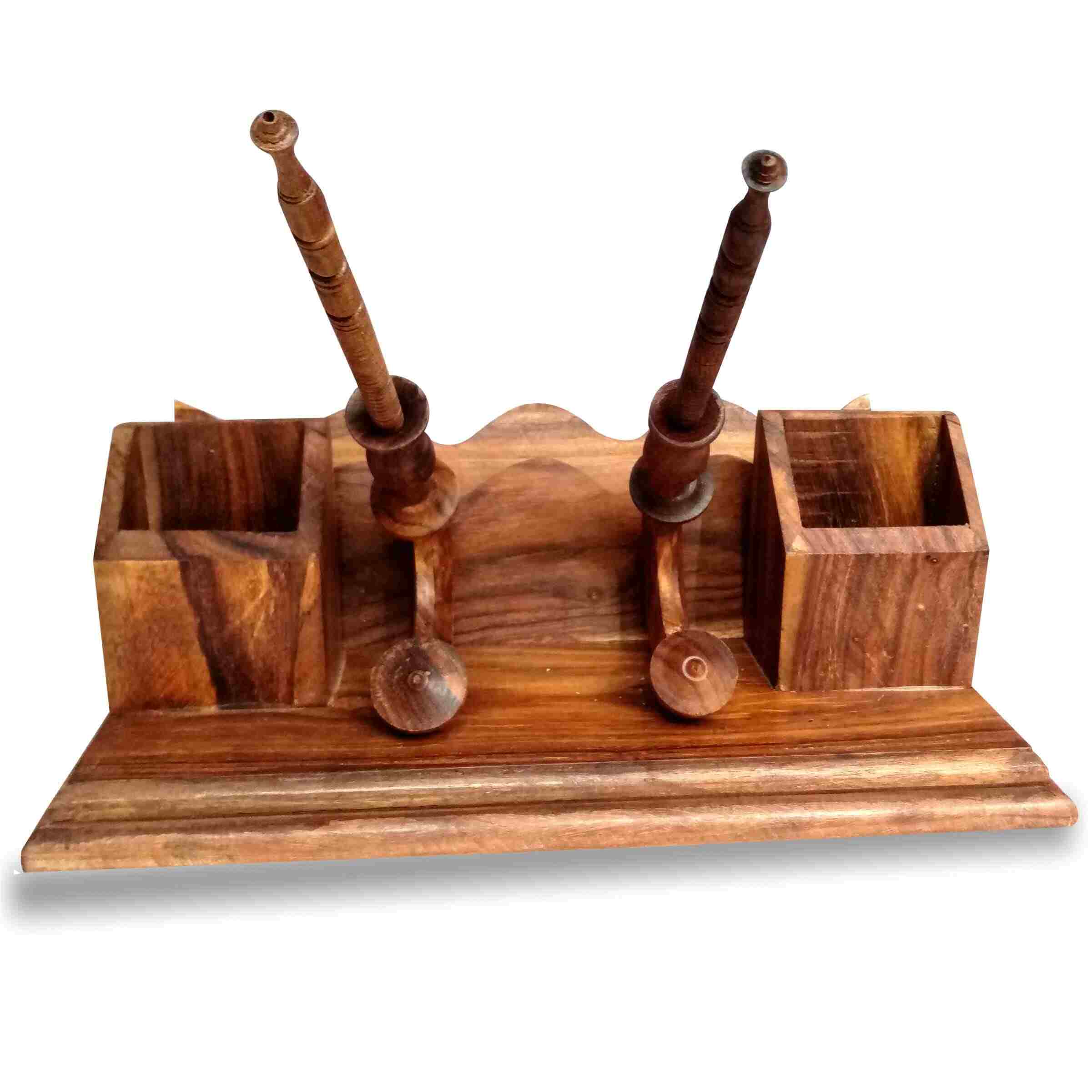 Wooden Desk Organizer Pen Holder