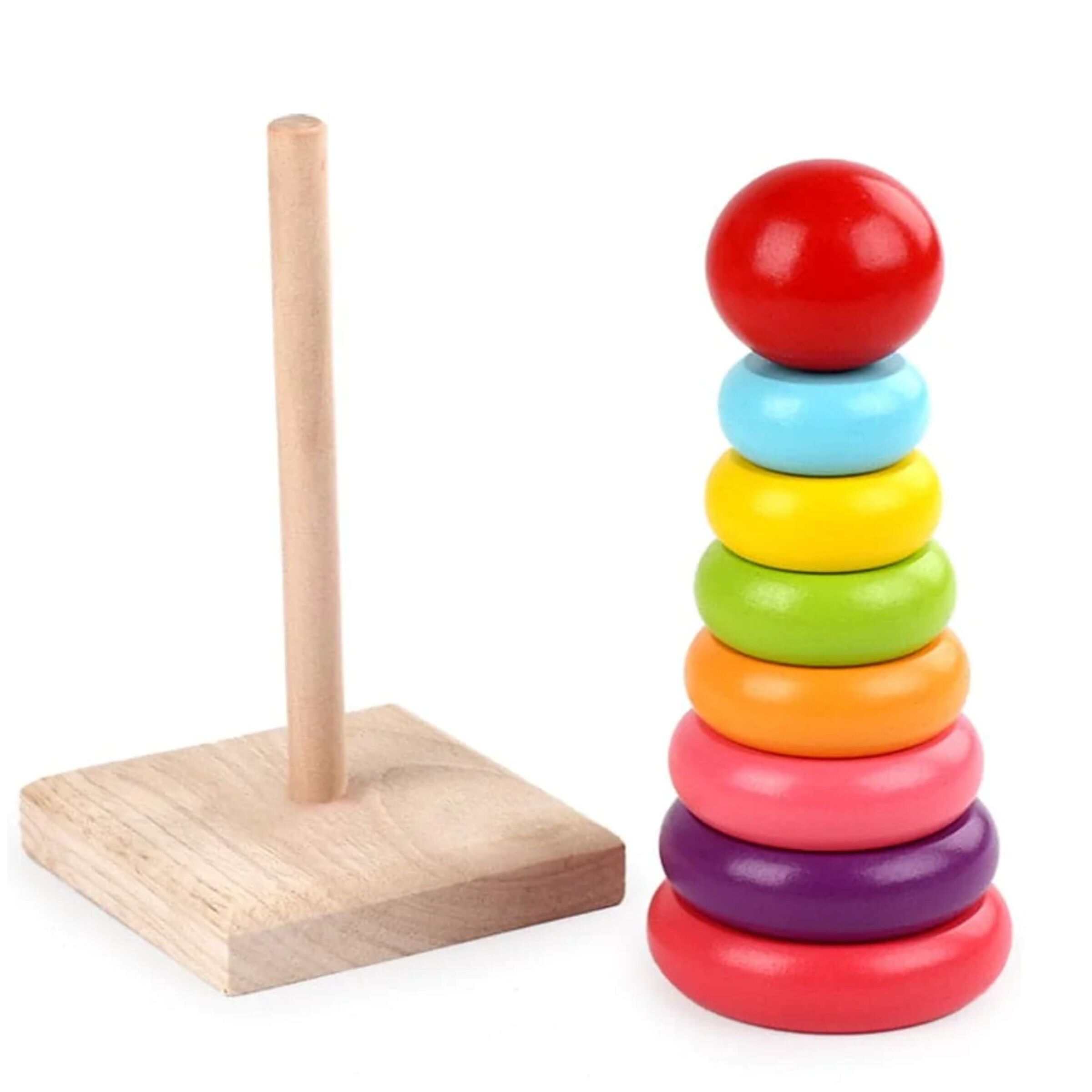 Wooden Toy 8 Step Rainbow Tower #147