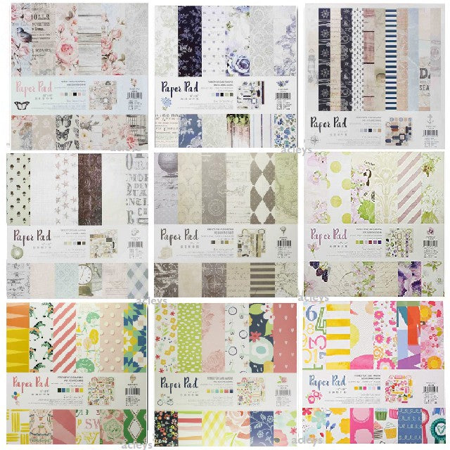 Design Paper Pack Scrapbook - Pattern Paper 10X10 Inches