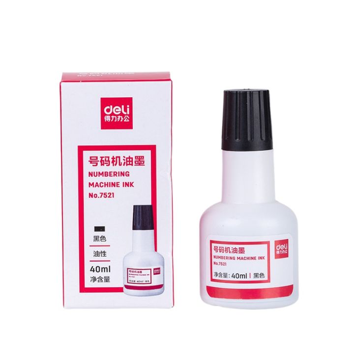 DELI Numbering Machine Ink 40ml Black - 7521