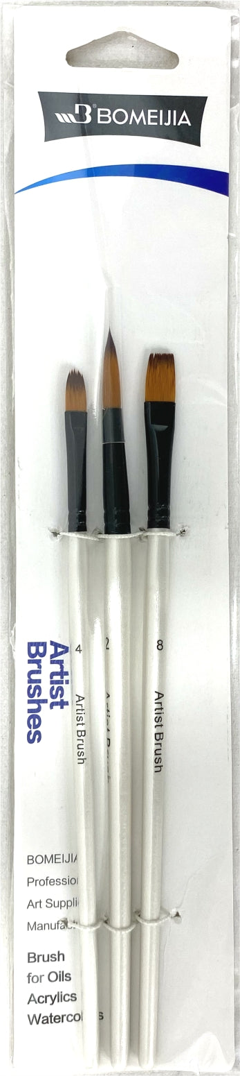 Artist Brush 3pcs Set Mix Shapes - Bomeijia