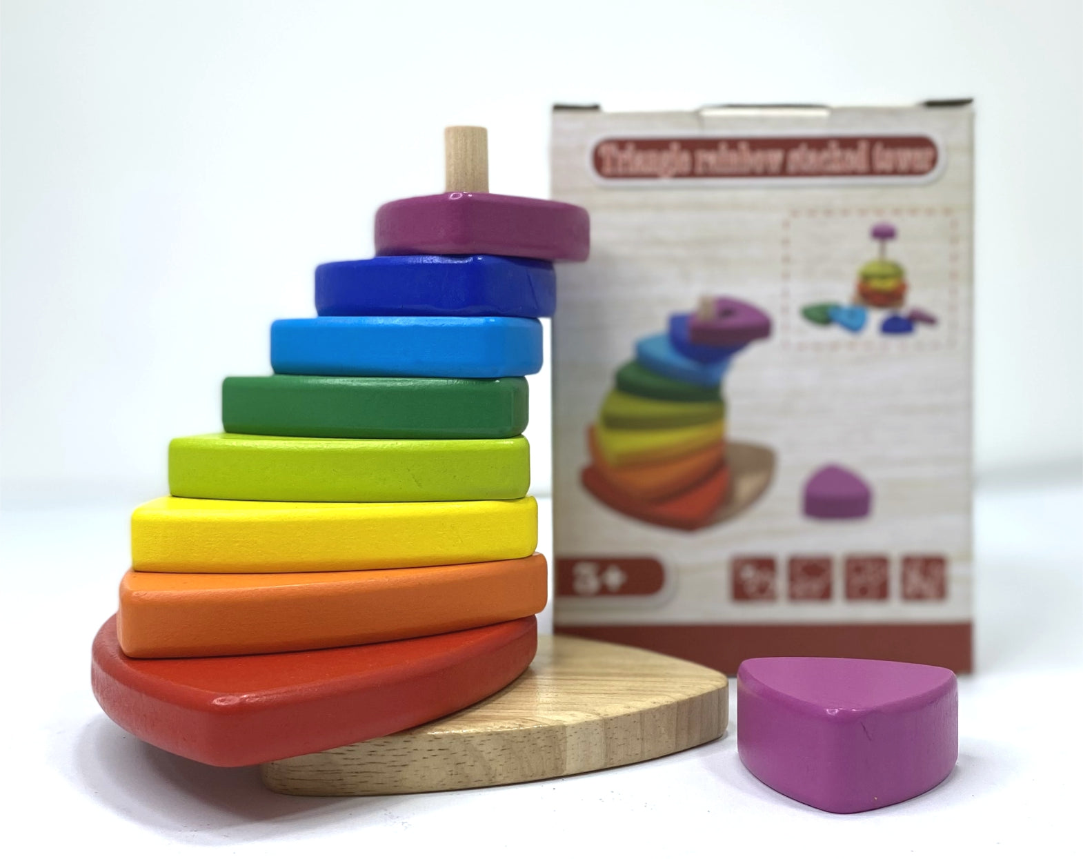 Triangle Rainbow Stacked Tower -