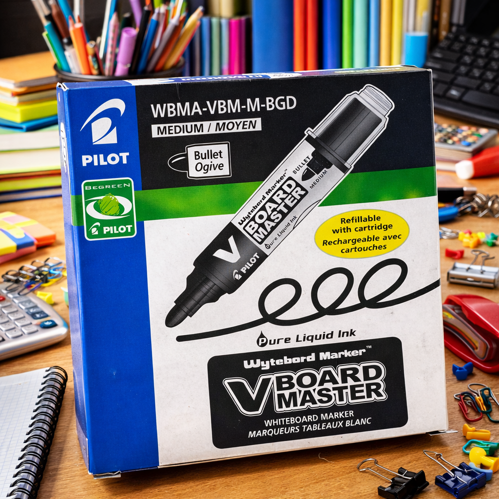 Pilot V Board Master Whiteboard Marker Medium – Refillable with Cartridge | Pure Liquid Ink 1pc