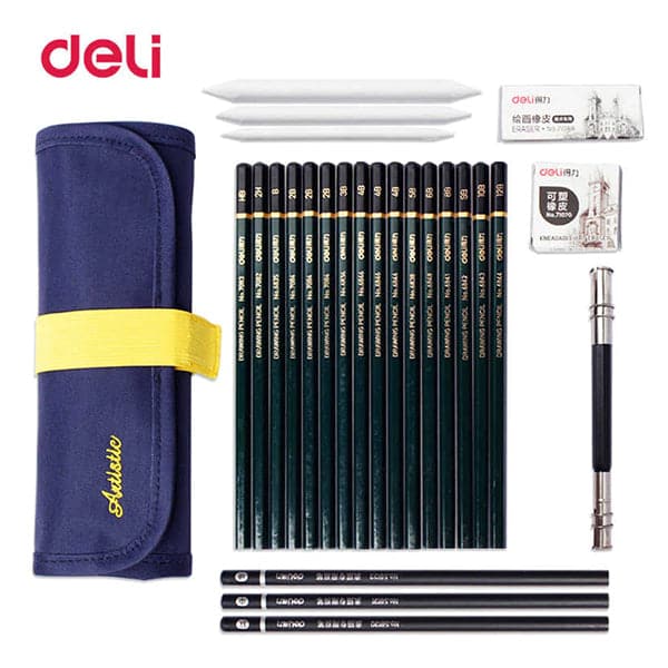 Deli Sketch Pencils Set , 27 Piece Art Supplies Professional