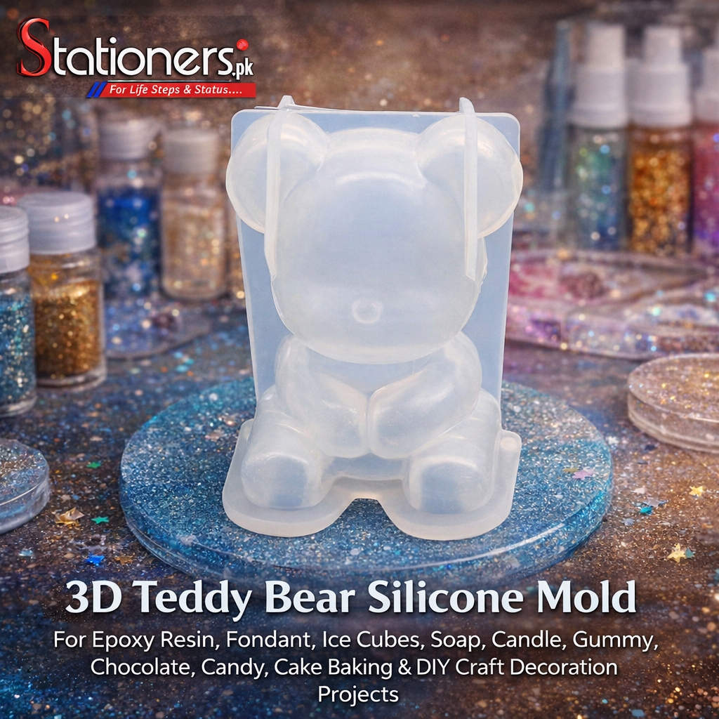 3D Teddy Bear Silicone Mold for Epoxy Resin, Fondant, Ice Cubes, Soap, Candle, Gummy, Chocolate, Candy, Cake Baking & DIY Craft Decoration Projects