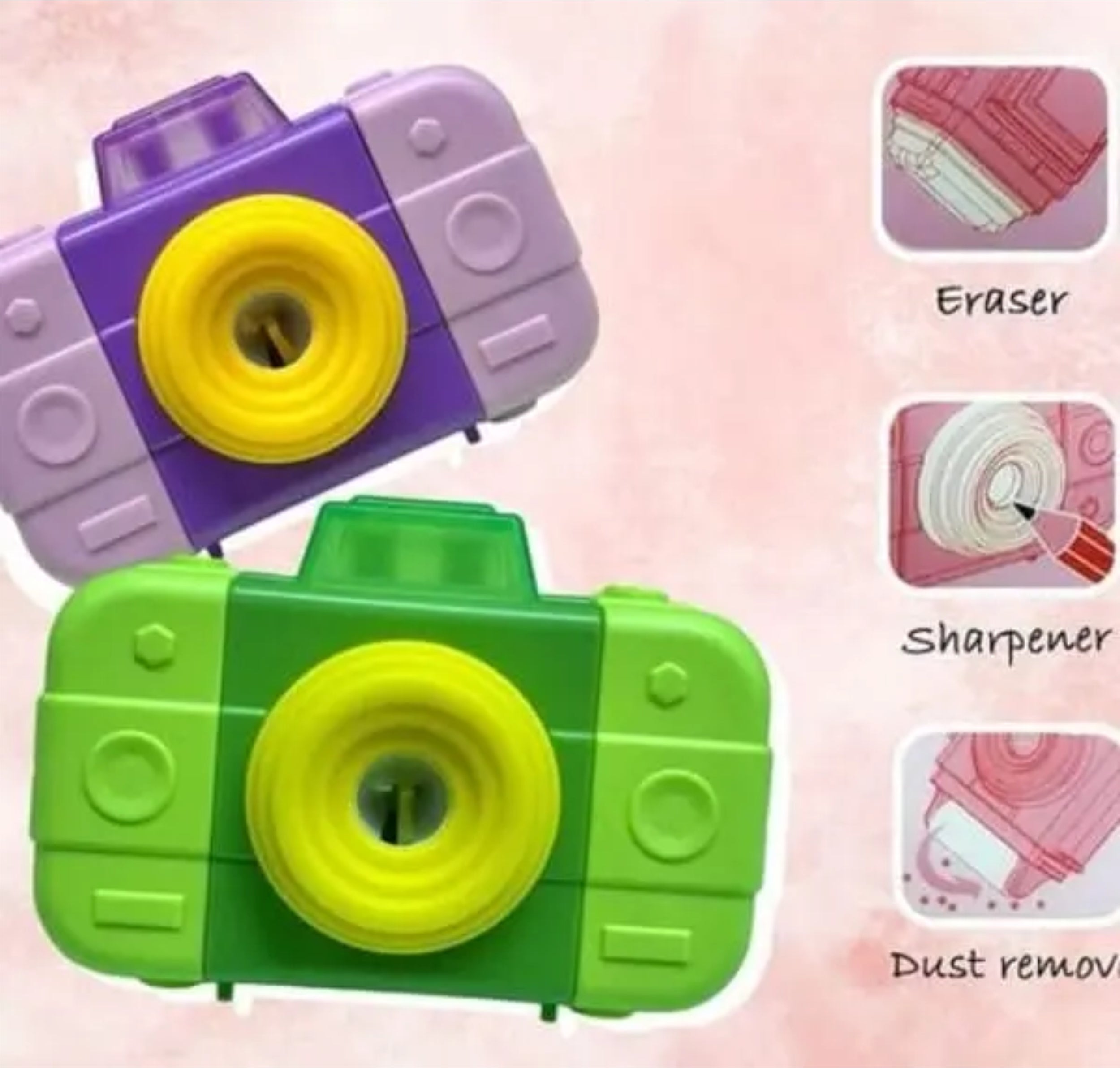 Eraser + Sharpner Fancy Camera Shape 1pc  # YL231546