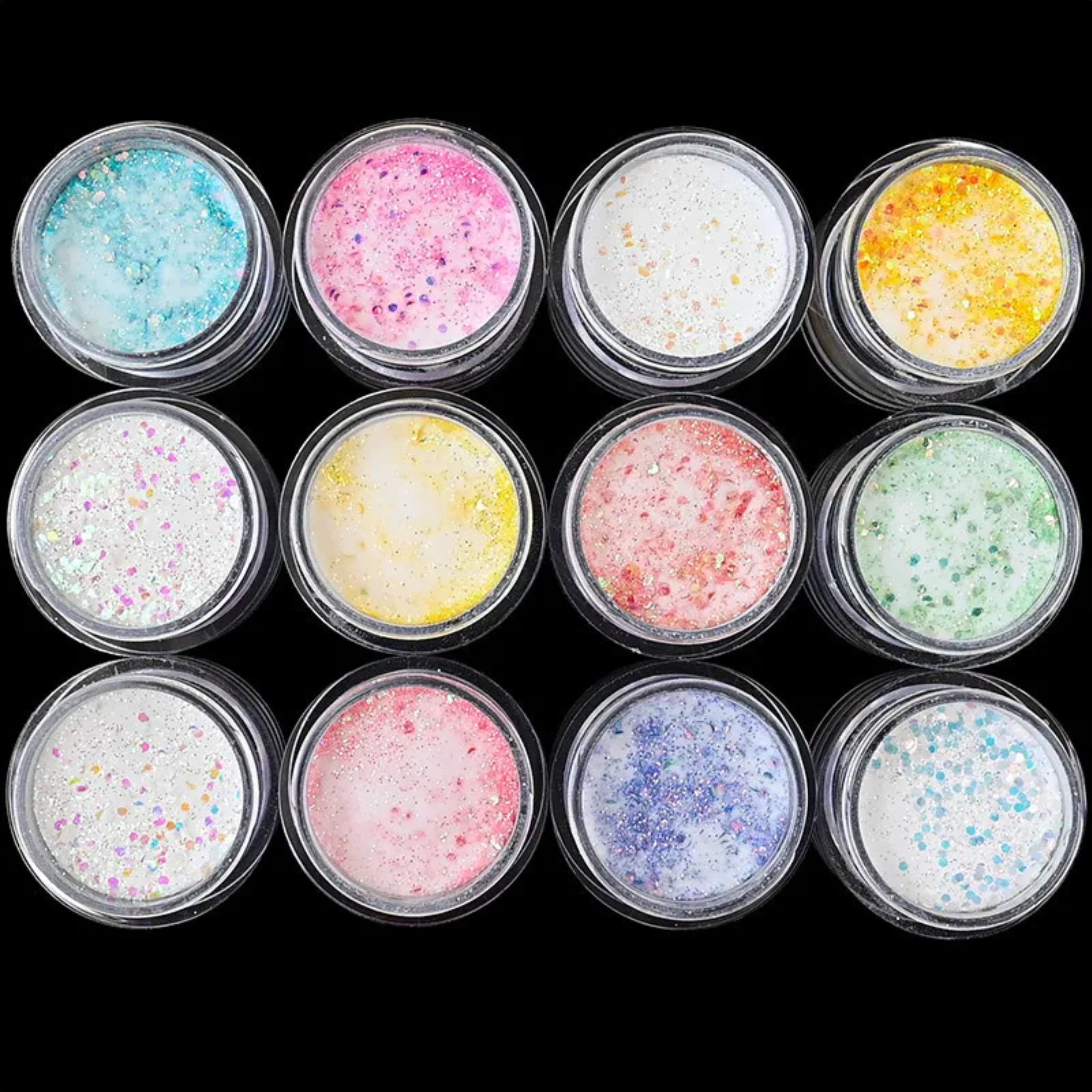 Acrylic Powder Fluorecent 12Pcs Set - Multicolour