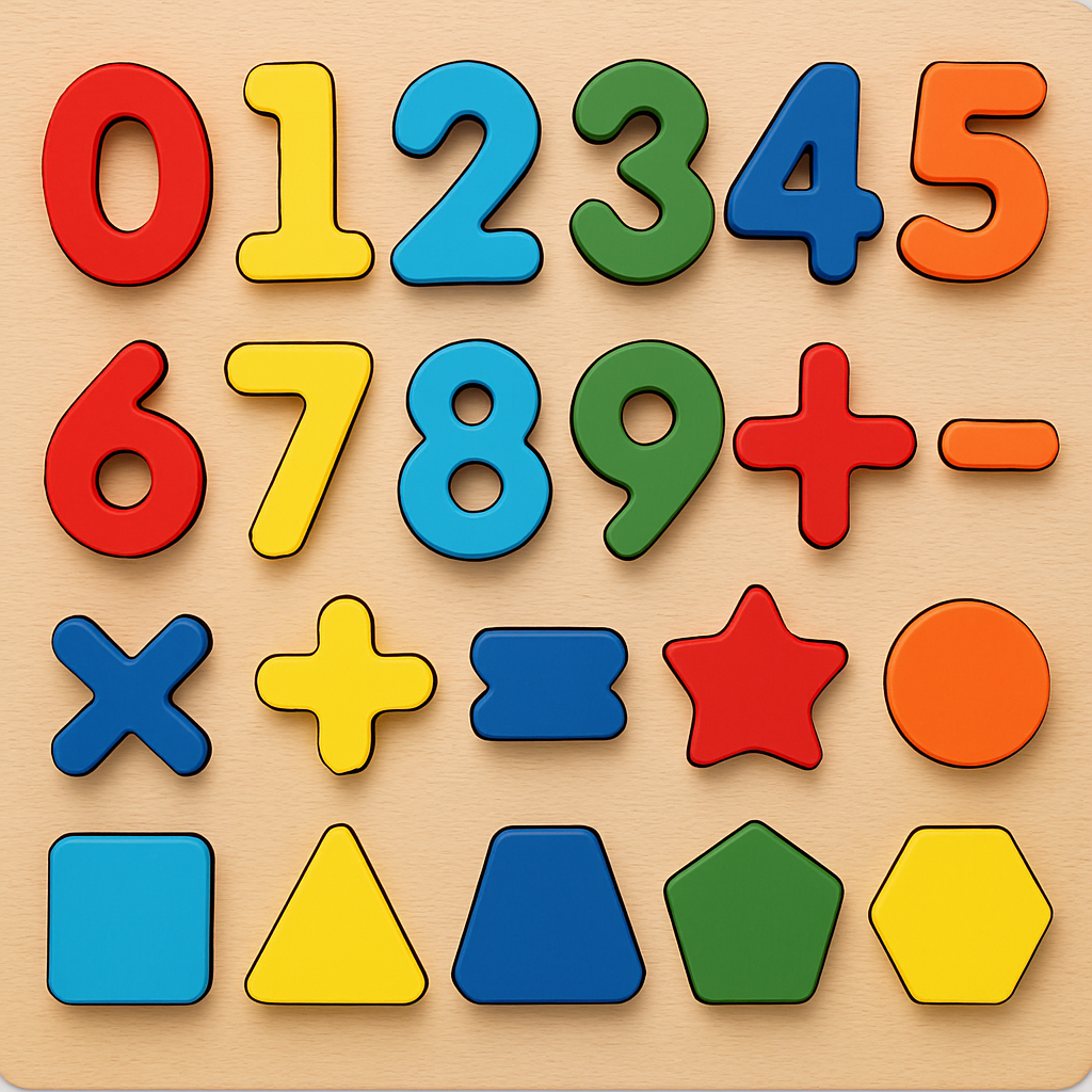 Wooden Toy 1 to 10 Different Shapes (Small Plate)