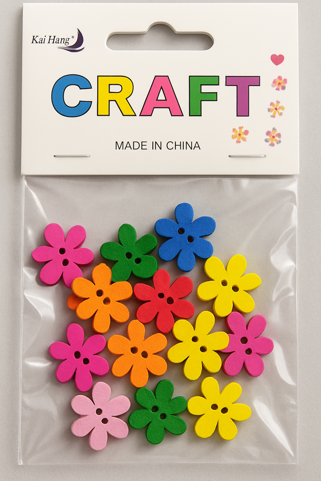Art and Craft Wooden Colourful Buttons - CRAFT