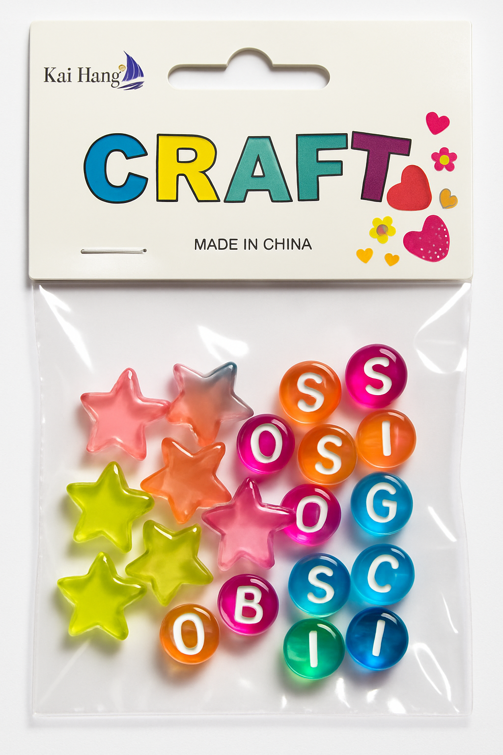 Art & Craft Transparent Beads - Different Shapes - Multicolour