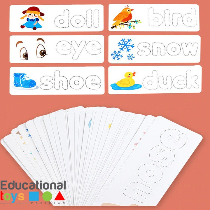 English Letter Learning Cards with Alphabet Pegs