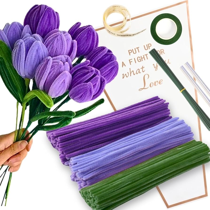 Pipe Cleaner Stems 100PCS Imported | Assorted Color Chenille Sticks for DIY Crafts, School Projects, Art & Kids Creative Activities