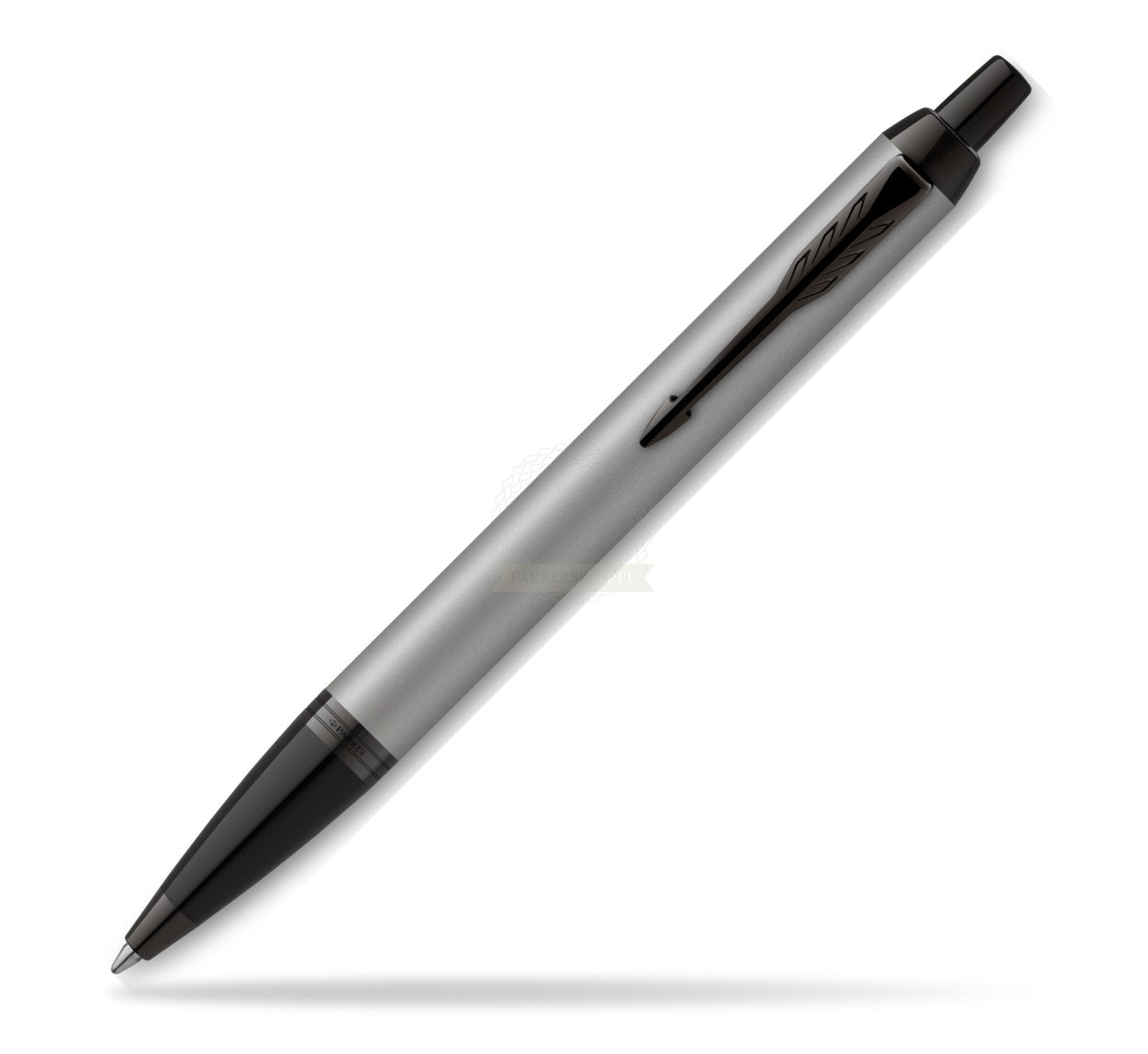 Parker IM Monochrome Blue Ballpoint Pen With Matte Grey PVD Finish