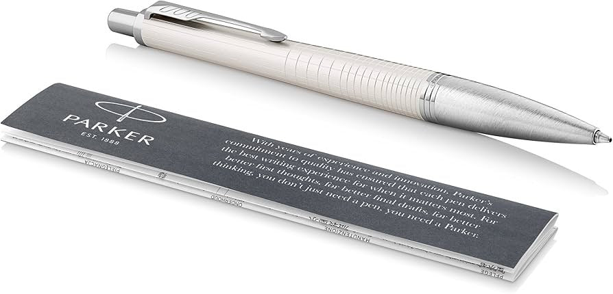 Parker Urban Ballpoint Pen, Premium Pearl Metal Chiselled