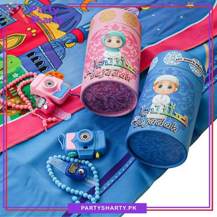 Kids Prayer Mat Set with Tasbih & Digital Counter – Islamic Prayer Set for Boys & Girls